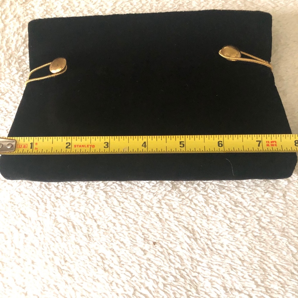 Black velveteen evening clutch